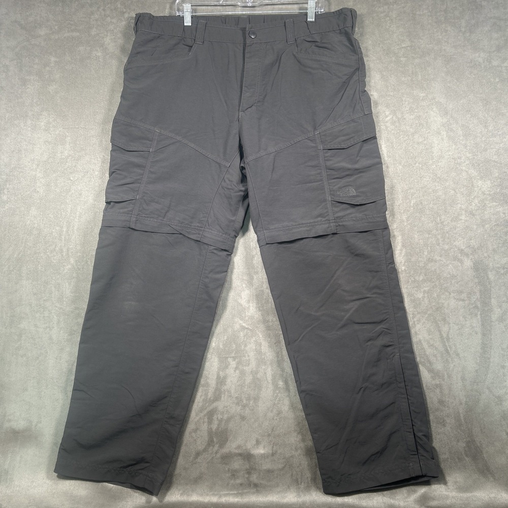 The North Face Mens Paramount Convertible Pants Shorts Gray Hiking XL 41x32
